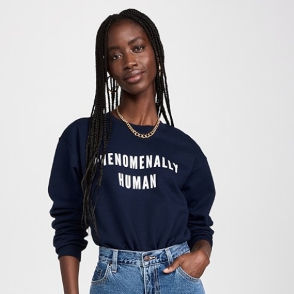 Phenomenally Human Sweatshirt Navy-Blue crewneck sweatshirt Size small